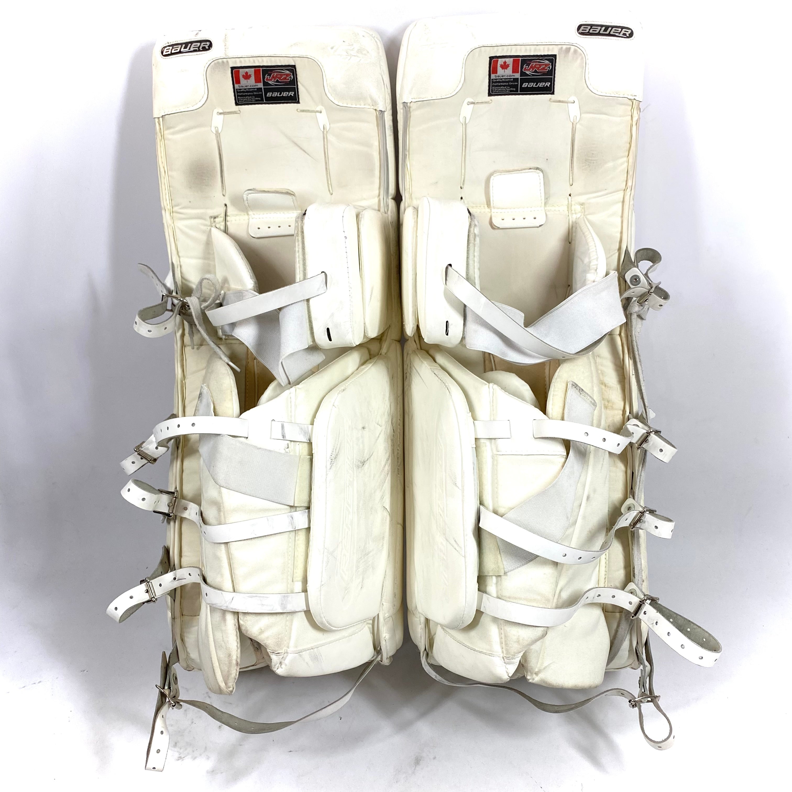 Bauer Reactor 9000 - Jambières de gardien Pro Stock d'occasion (blanches)